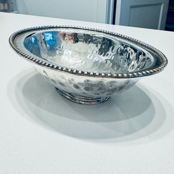 Vintage Silverplated Candy or Trinket Dish Bowl Oval Patina - Picture 5 of 9